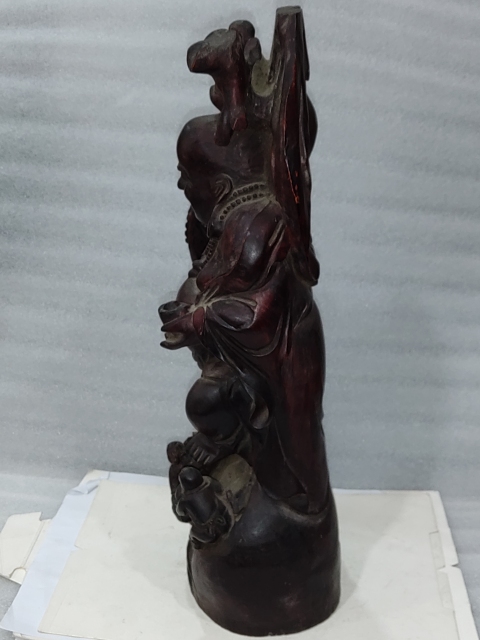 古玩雜項檀木雕五子鬧佛擺件拍賣，當前價格1850元