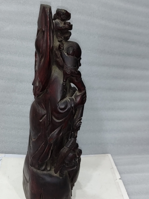 古玩雜項檀木雕五子鬧佛擺件拍賣，當前價格1850元