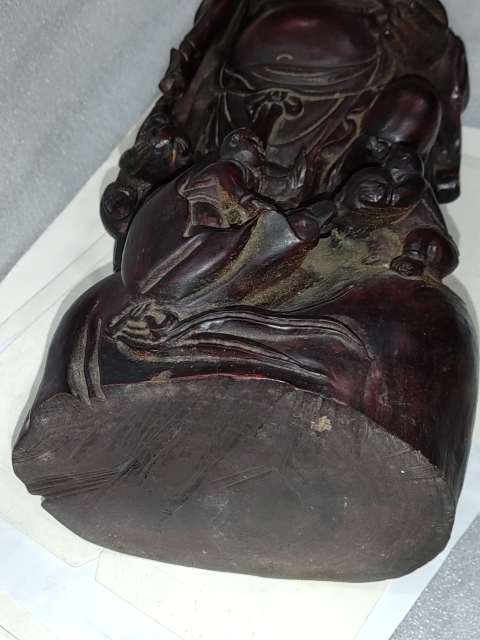 古玩雜項檀木雕五子鬧佛擺件拍賣，當前價格1850元