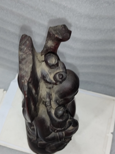 古玩雜項檀木雕五子鬧佛擺件拍賣，當前價格1850元