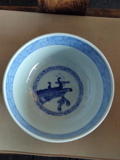 古玩陶瓷（精品貢碗）晚清花卉紋青花香櫞拍賣，當前價格2888元