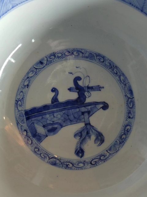 古玩陶瓷（精品貢碗）晚清花卉紋青花香櫞拍賣，當前價格2888元