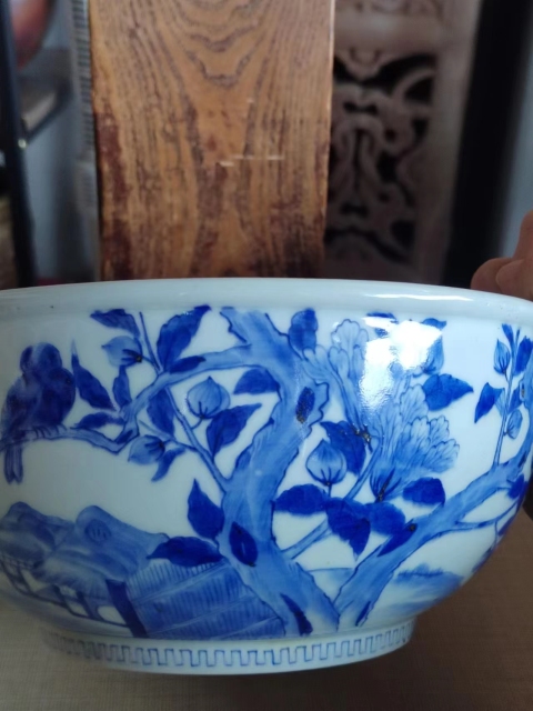古玩陶瓷（精品貢碗）晚清花卉紋青花香櫞拍賣，當前價格2888元