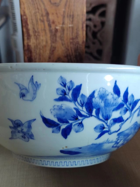 古玩陶瓷（精品貢碗）晚清花卉紋青花香櫞拍賣，當前價格2888元
