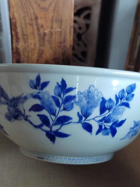 古玩陶瓷（精品貢碗）晚清花卉紋青花香櫞拍賣，當前價格2888元