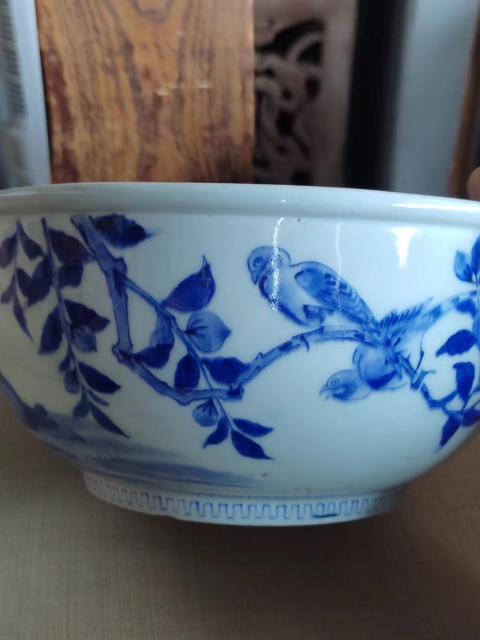 古玩陶瓷（精品貢碗）晚清花卉紋青花香櫞拍賣，當前價格2888元