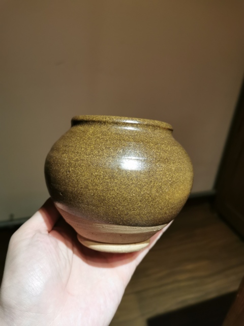 古玩陶瓷元代?茶葉沫釉茶入拍賣,當前價格999元