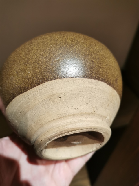 古玩陶瓷元代?茶葉沫釉茶入拍賣,當前價格999元