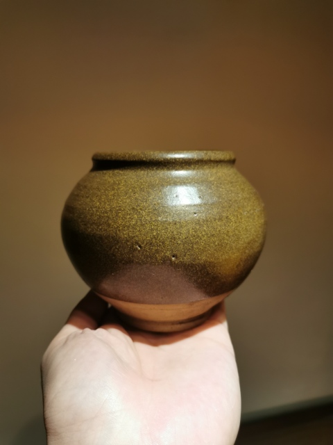 古玩陶瓷元代?茶葉沫釉茶入拍賣,當前價格999元