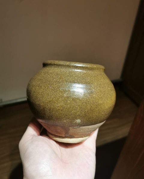 古玩陶瓷元代?茶葉沫釉茶入拍賣,當前價格999元