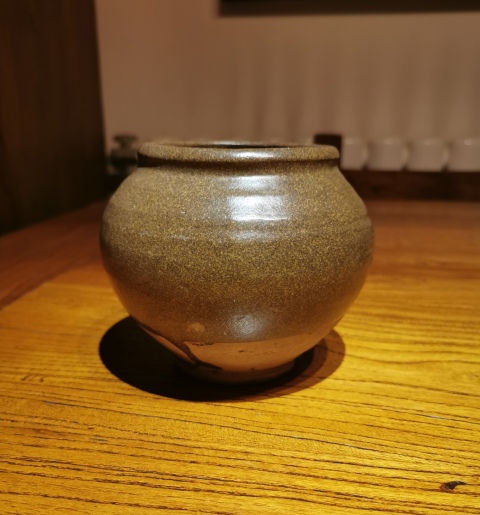 古玩陶瓷元代?茶葉沫釉茶入拍賣,當前價格999元