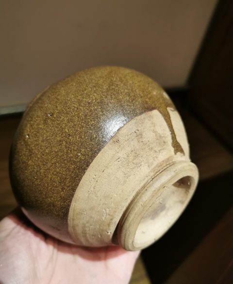 古玩陶瓷元代?茶葉沫釉茶入拍賣,當前價格999元