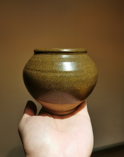 古玩陶瓷元代?茶葉沫釉茶入拍賣,當前價格999元