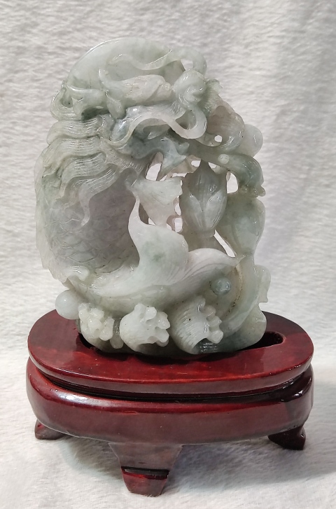 古玩雜項(xiàng)翡翠雕魚龍變化擺件拍賣,當(dāng)前價(jià)格3688元