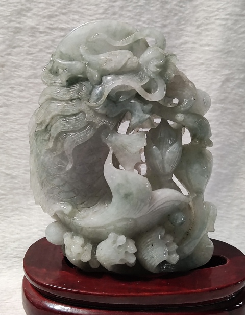 古玩雜項(xiàng)翡翠雕魚龍變化擺件拍賣,當(dāng)前價(jià)格3688元