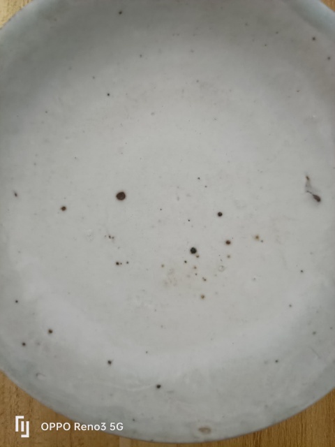 古玩陶瓷明?洪武白釉模印花卉紋盤拍賣，當前價格3500元