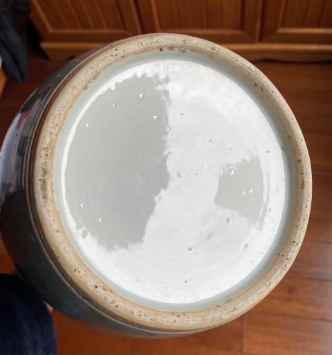 古玩陶瓷【民國】仕女嬰戲紋冬瓜罐(已保真)拍賣，當前價格4200元