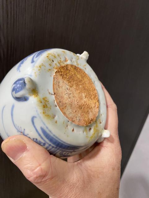 古玩陶瓷明中青花松竹梅香爐拍賣,當前價格38000元