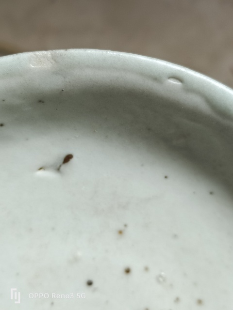 古玩陶瓷明?洪武白釉模印花卉紋盤拍賣，當前價格3500元