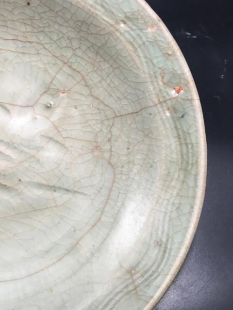 古玩陶瓷【平臺實物保真】明代影青釉吉語紋盤拍賣,當前價格2588元