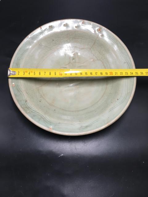 古玩陶瓷【平臺實物保真】明代影青釉吉語紋盤拍賣,當前價格2588元