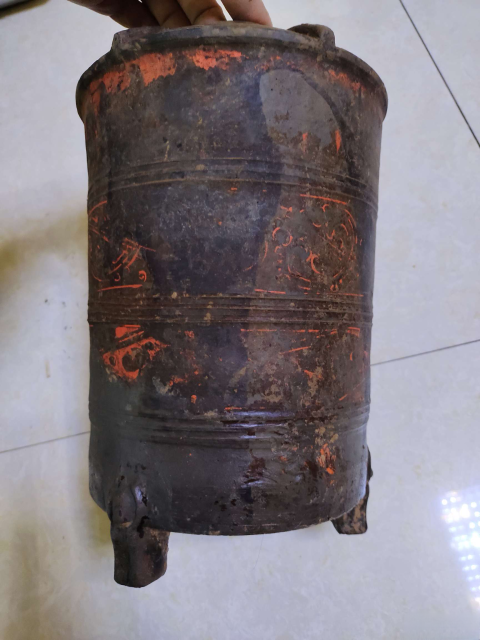 古玩陶瓷漢代灰陶彩繪陶倉拍賣,當前價格6300元