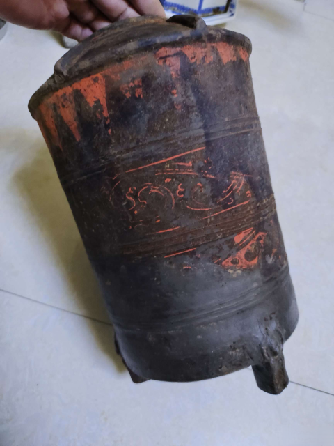 古玩陶瓷漢代灰陶彩繪陶倉拍賣,當前價格6300元