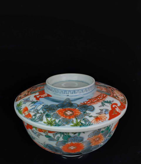 古玩陶瓷清晚期青花加彩茶蓋碗拍賣,當前價格580元