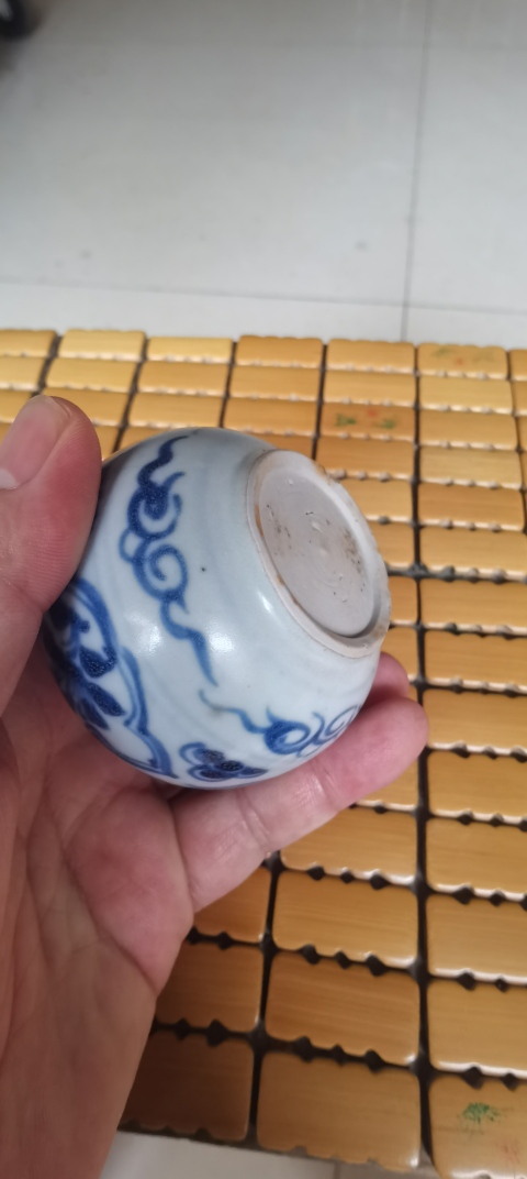 古玩陶瓷明中期青花水盂拍賣,當前價格4800元