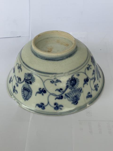 古玩陶瓷明宣德青花內月華外纏枝花卉八寶紋撇口碗拍賣,當前價格3210元