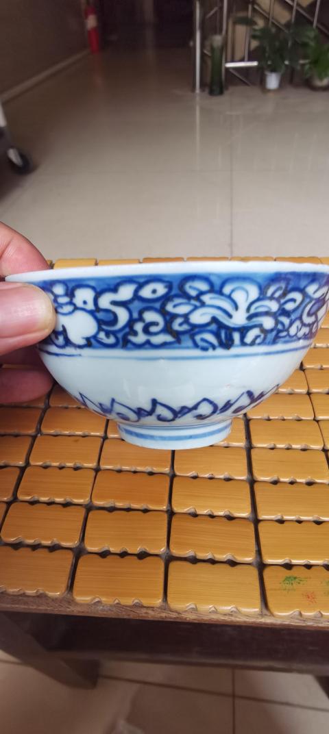 古玩陶瓷明代青花碗拍賣(mài)，當(dāng)前價(jià)格3800元