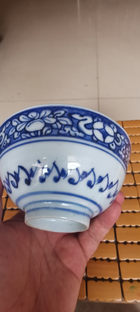 古玩陶瓷明代青花碗拍賣(mài)，當(dāng)前價(jià)格3800元