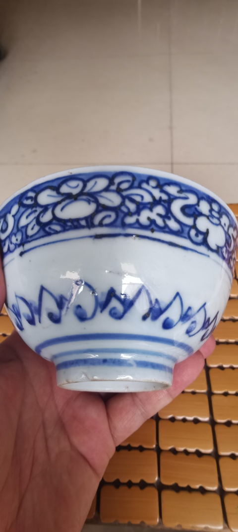 古玩陶瓷明代青花碗拍賣(mài)，當(dāng)前價(jià)格3800元