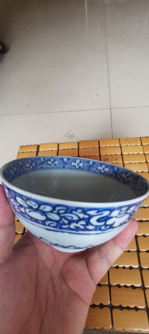 古玩陶瓷明代青花碗拍賣(mài)，當(dāng)前價(jià)格3800元