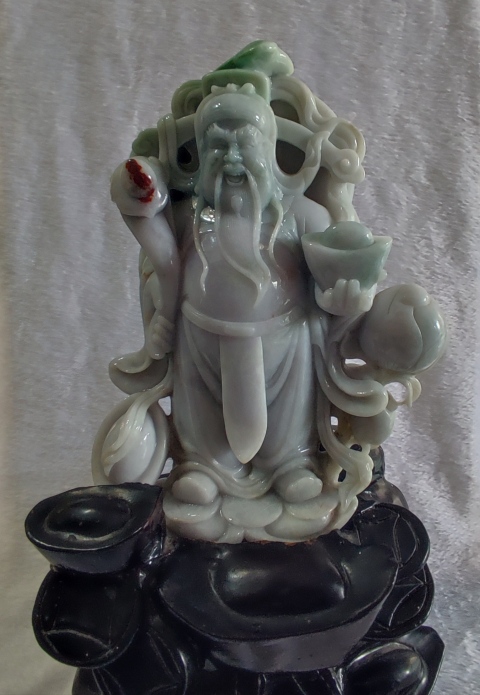 古玩雜項翡翠雕刻財神擺件拍賣，當前價格39988元