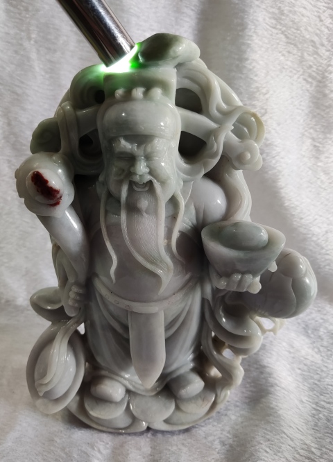 古玩雜項翡翠雕刻財神擺件拍賣，當前價格39988元