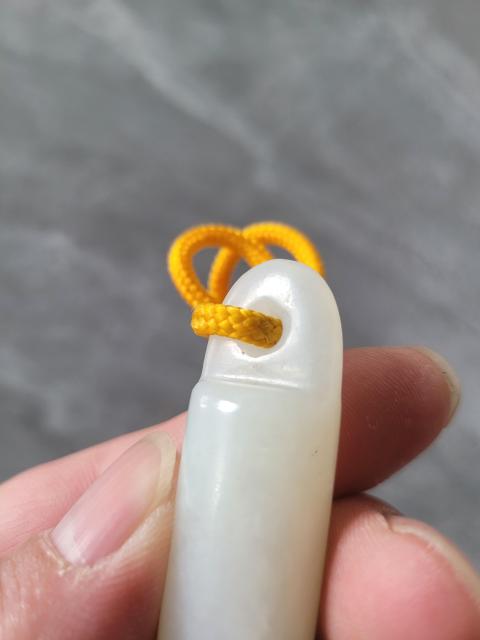 古玩玉器和田玉雕素紋翎管拍賣，當前價格4800元