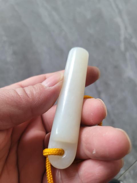 古玩玉器和田玉雕素紋翎管拍賣，當前價格4800元