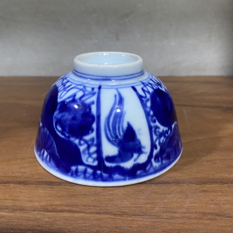 古玩陶瓷青花花鳥蓋碗拍賣,當前價格600元