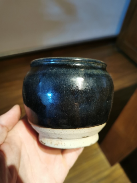 古玩陶瓷明代?黑釉茶入拍賣,當前價格999元