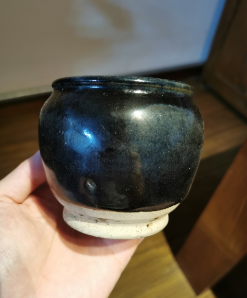 古玩陶瓷明代?黑釉茶入拍賣,當前價格999元