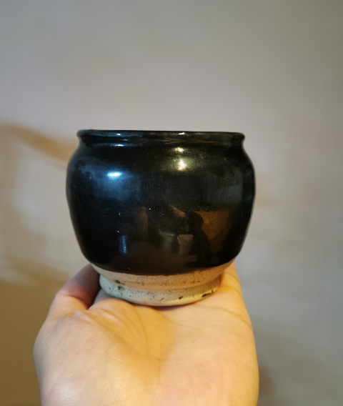 古玩陶瓷明代?黑釉茶入拍賣,當前價格999元