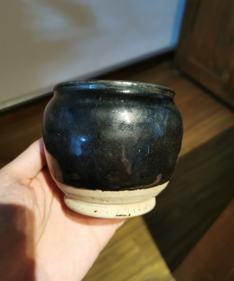古玩陶瓷明代?黑釉茶入拍賣,當前價格999元