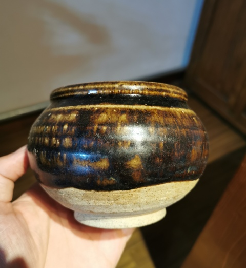 古玩陶瓷元代?褐釉茶入拍賣，當(dāng)前價(jià)格299元