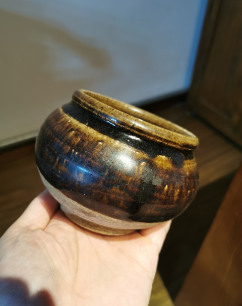 古玩陶瓷元代?褐釉茶入拍賣，當(dāng)前價(jià)格299元