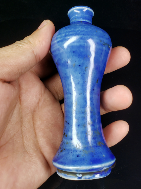 古玩陶瓷藍釉梅瓶拍賣,當前價格168元
