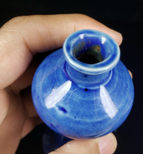 古玩陶瓷藍釉梅瓶拍賣,當前價格168元