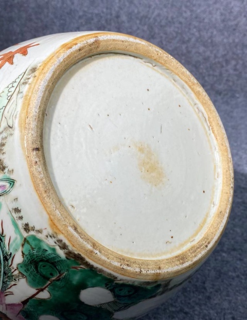 古玩陶瓷（精）同光時期粉彩鳳凰牡丹紋大罐拍賣，當前價格6500元