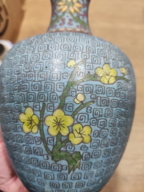 古玩雜項景泰藍掐絲琺瑯銅瓶拍賣，當前價格1588元