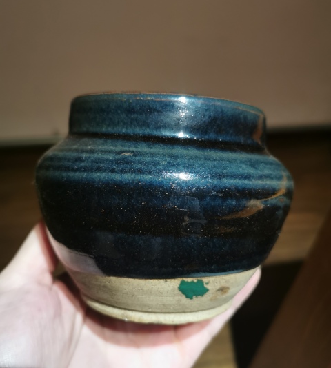 古玩陶瓷明代?黑釉直口茶入拍賣,當(dāng)前價(jià)格999元
